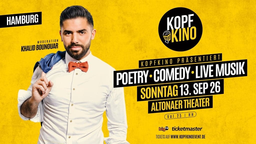 Kopfkino Vol.25: Poetry • Comedy • Live Musik in Hamburg